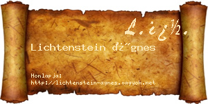 Lichtenstein Ágnes névjegykártya